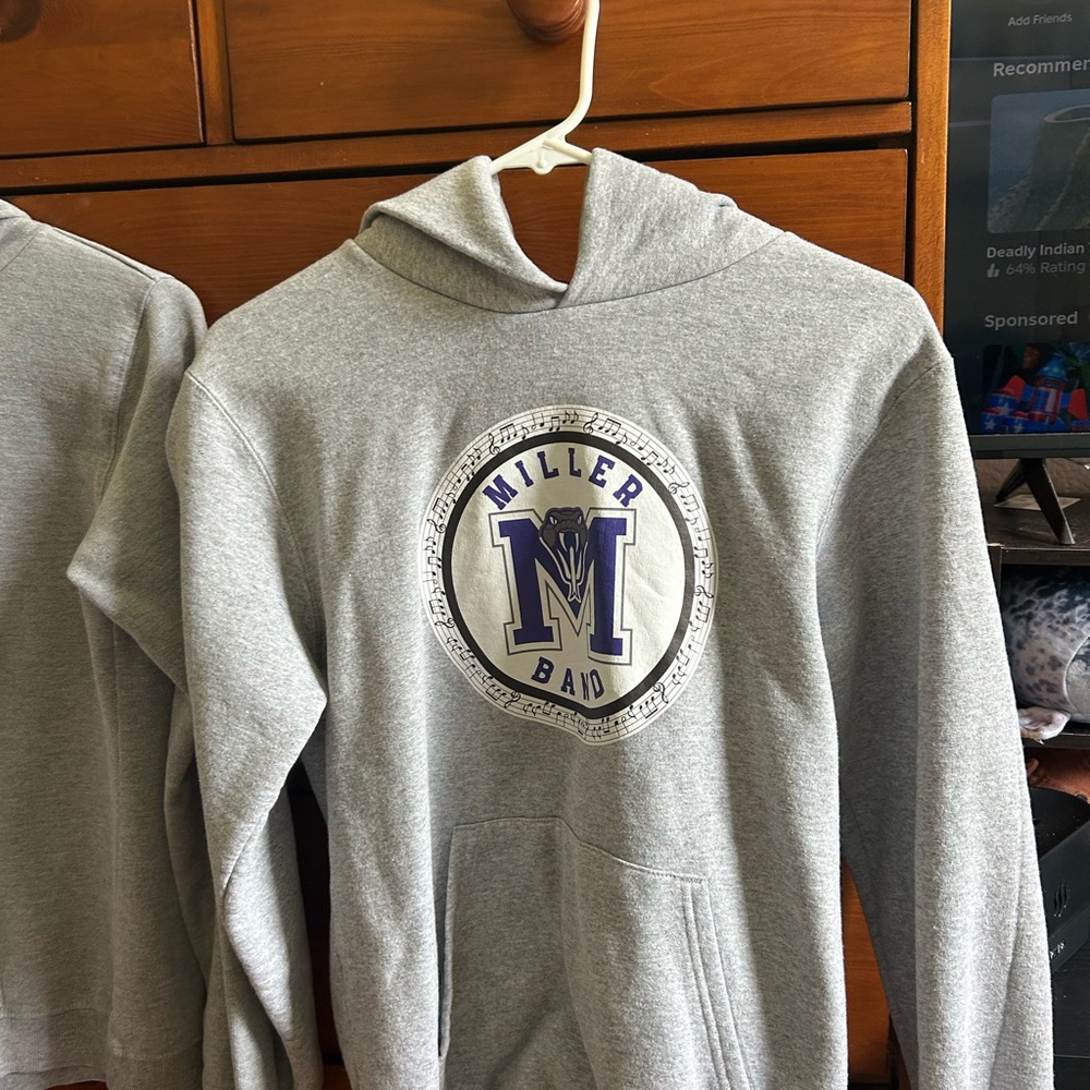 Champion Gray Hoodie with Purple Logo